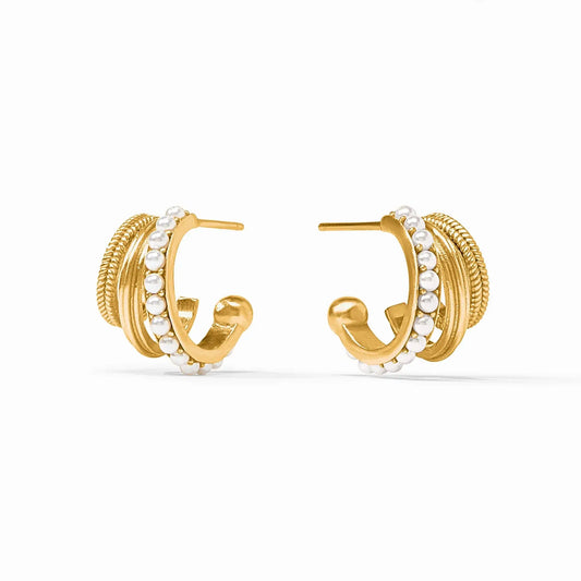 Hydra Triple Hoop Earrings | .7in Pearl