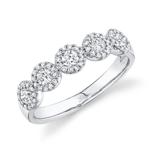0.57Ct 14K WG 5 Diamond Band