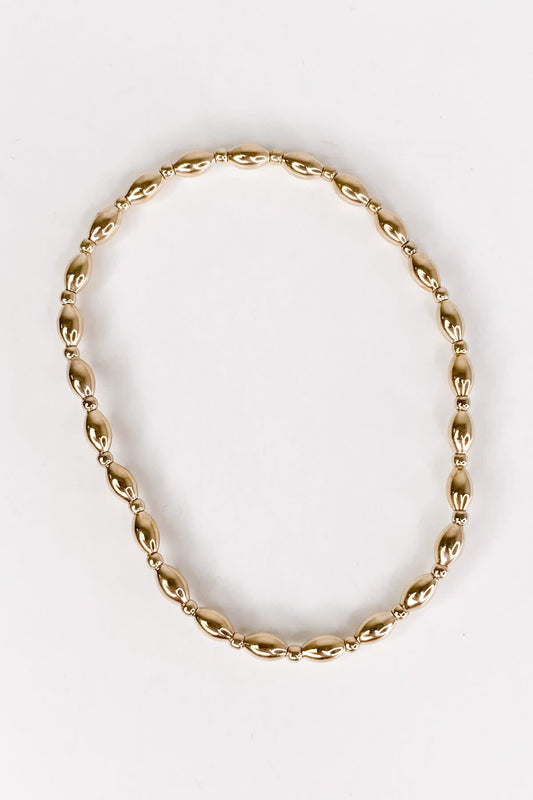 Harmony Grateful Pattern 2mm Bead Bracelet Gold