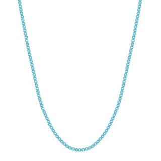 Pipa Chain Necklace, 16-8" Blue Painted