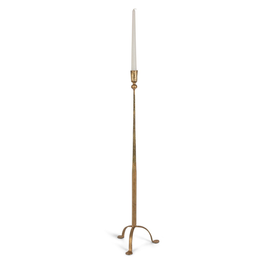 Antique Gold Iron Candlestick | 23in