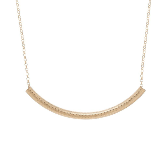 16" Necklace Gold - Bliss Bar Textured Gold