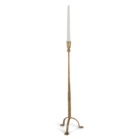 Antique Gold Iron Candlestick | 28in