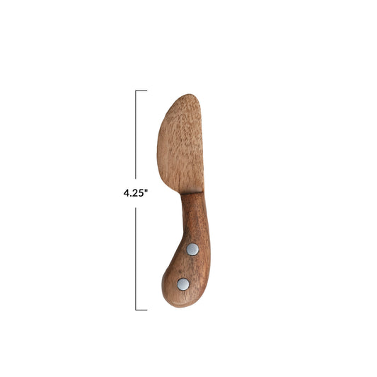 Mango Wood + Aluminum Stud Canape Knife