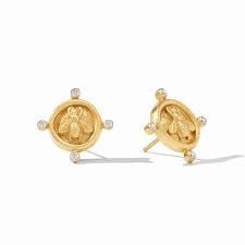 Bee Cameo Crystal Stud Earrings