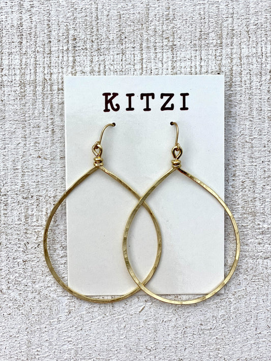 Kitzi Gold Teardrop Twist Earrings