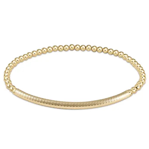 eNewton Classic Textured Bliss Bar 3mm Bead Bracelet