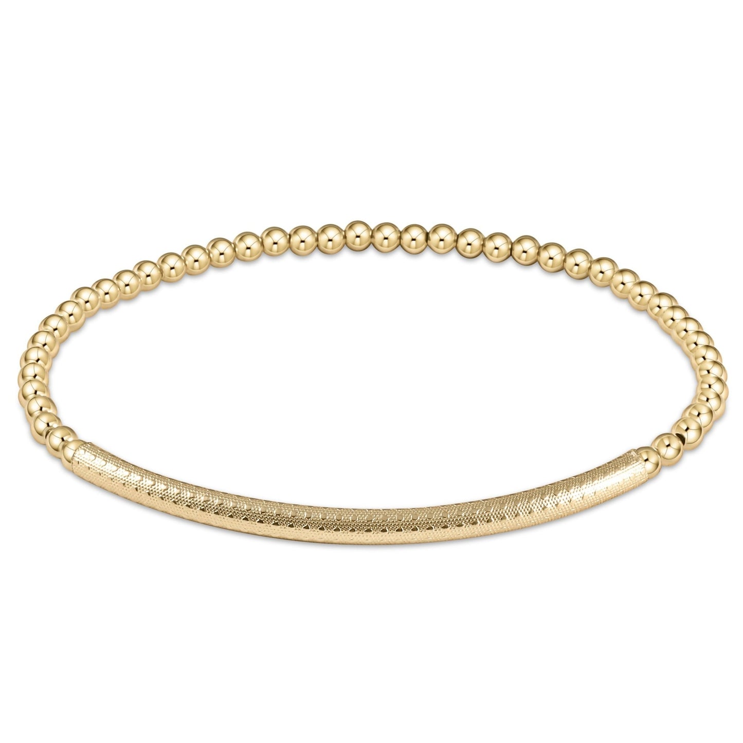 Bliss Bar Textured 3mm Bead Bracelet Gold
