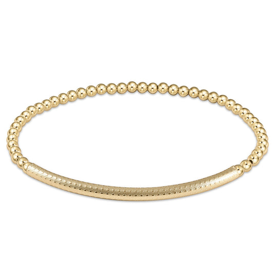 Bliss Bar Textured 3mm Bead Bracelet Gold