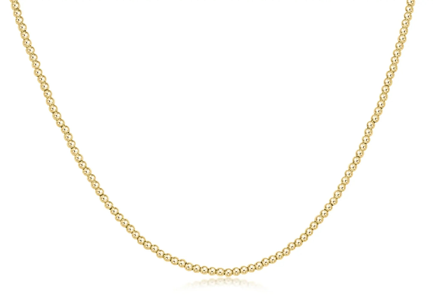 Classic Gold 2mm Beaded Necklace | 17in