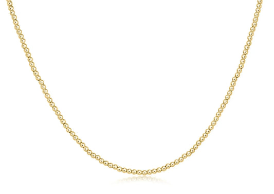 Classic Gold 2mm Beaded Necklace | 17in