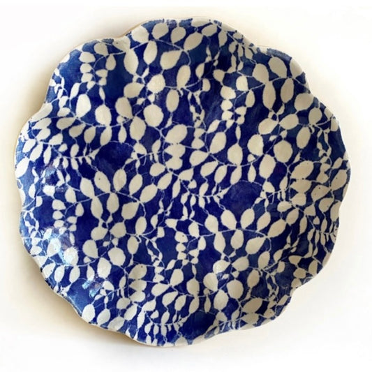 Terrafirma Ceramics Scallop Bowl | 14in Aspen Cobalt