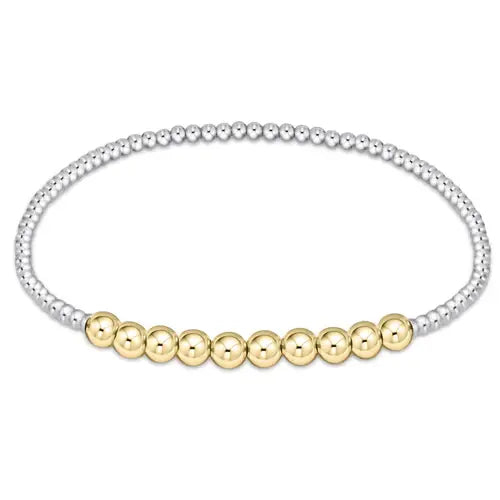 eNewton Classic Beaded Bliss Bracelet | 2mm Mixed Metal