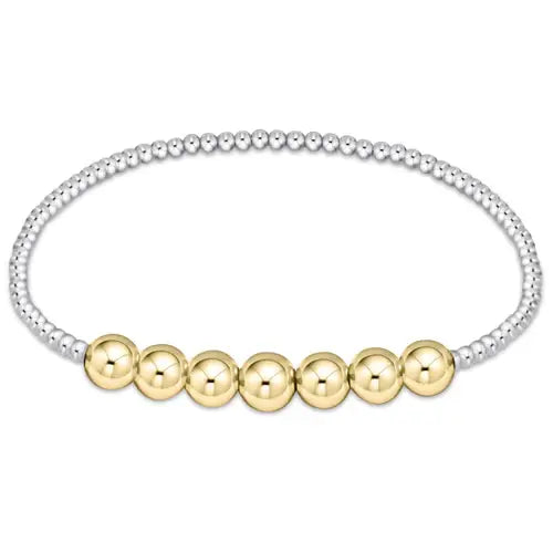 eNewton Classic Beaded Bliss Bracelet | 3mm Mixed Metal