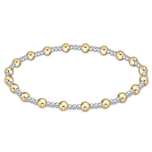 eNewton Classic Sincerity Pattern Bead Bracelet | 4mm Mixed Metal