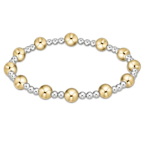 eNewton Classic Sincerity Pattern Bead Bracelet | 6mm Mixed Metal