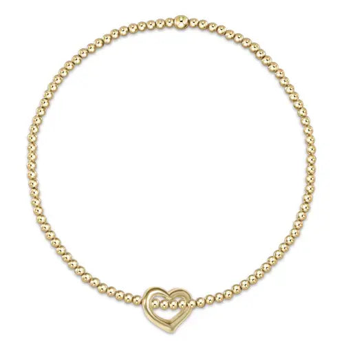 eGirl Classic Gold 2mm Bead Bracelet | Love Small Gold Charm