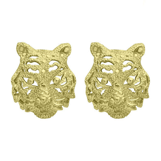 Gold Tiger Stud Earrings