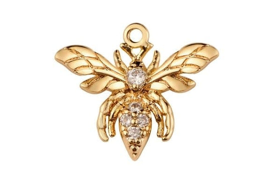 Crystal Body Bee Charm Pendant