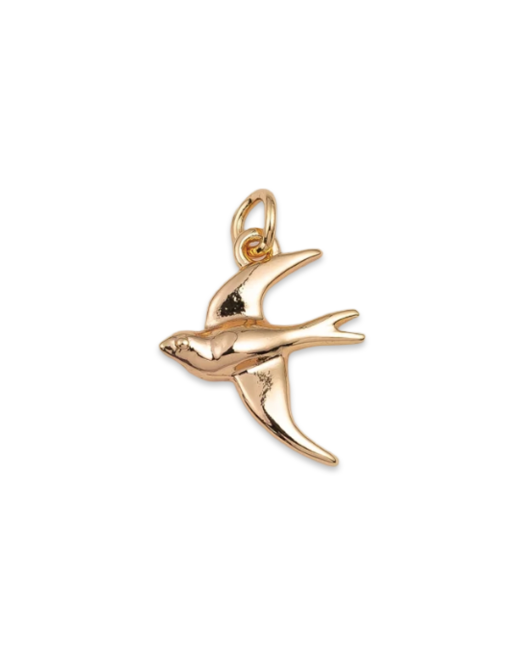 Gold Swallow Bird Charm Pendant