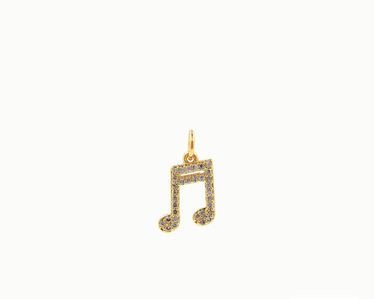 Crystal Music Note Charm Pendant