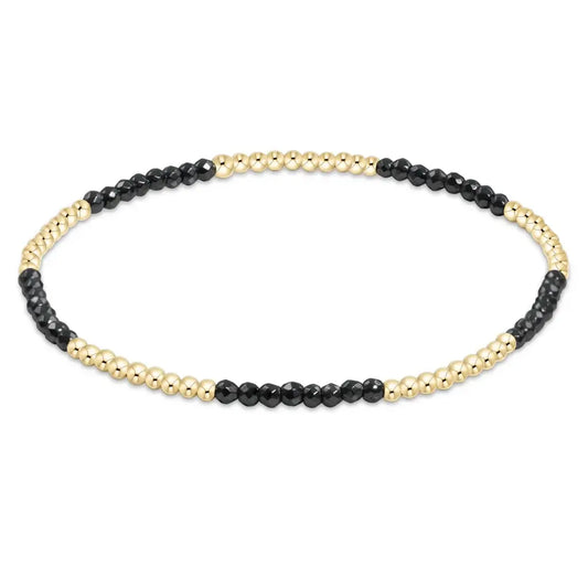 Blissful Pattern Bead Bracelet | 2mm Faceted Hematite