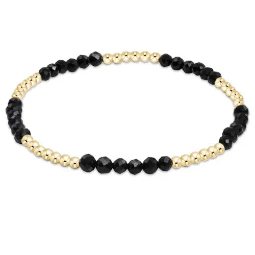 eNewton Blissful Pattern Bead Bracelet | 2.5mm Faceted Onyx