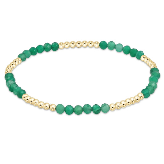 eNewton Blissful Pattern Bead Bracelet | 2.5mm Green Onyx