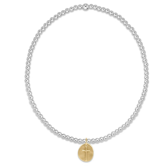 eNewton Extends Classic Bead Bracelet Inspire Small Gold Charm | 2mm Mixed Metal