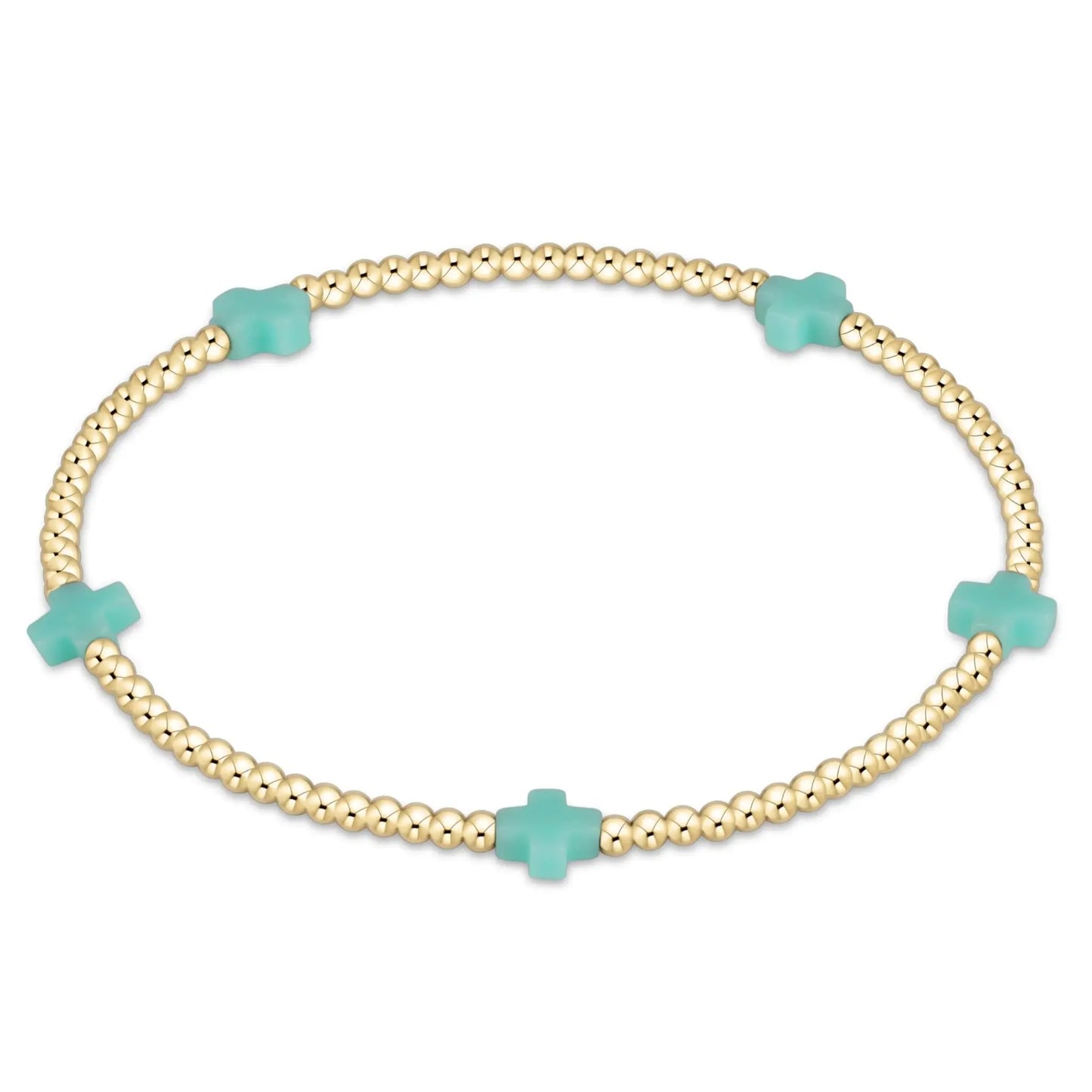 eNewton Signature Small Cross 2mm Bead Bracelet | Mint