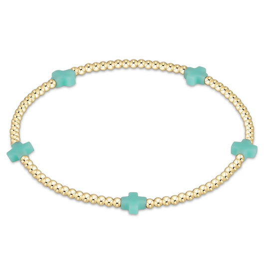 eNewton Signature Small Cross 2mm Bead Bracelet | Mint