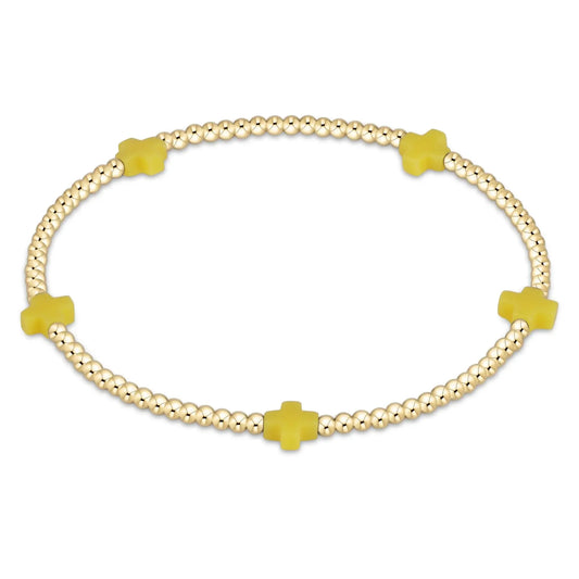 eNewton Signature Small Cross 2mm Bead Bracelet | Canary