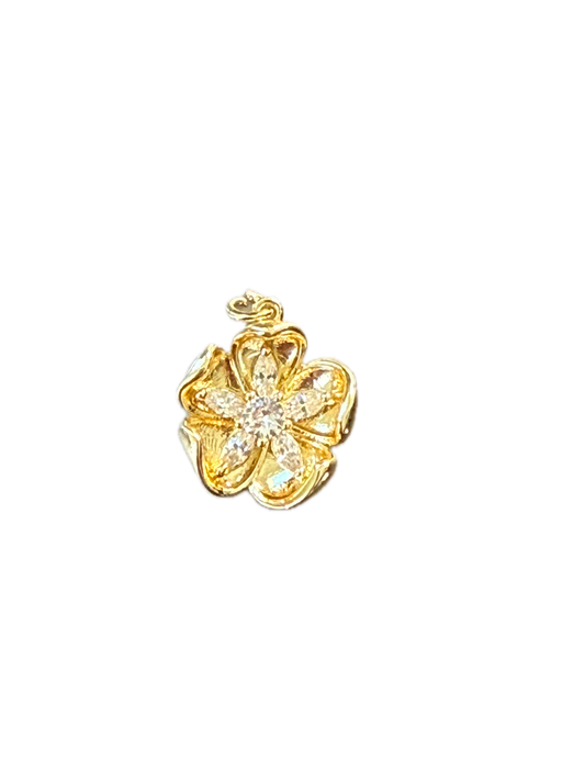 Marquise Crystal Dimensional Flower Charm Pendant