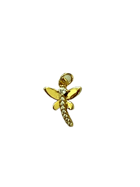 Crystal Body Dragonfly Charm Pendant