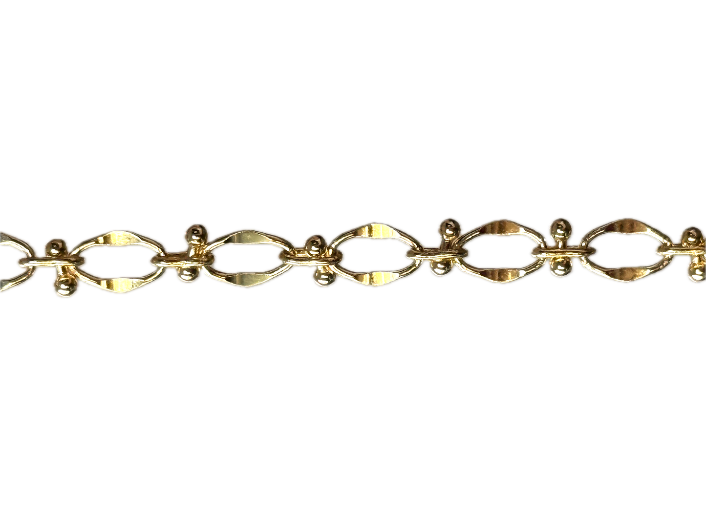 Barbell Oval Chain Charm Bracelet 18kgp | 9in