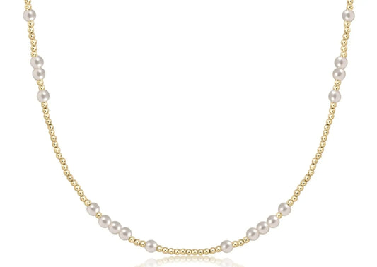 eNewton Hope Unwritten Pearl 4mm Choker Necklace | 17in