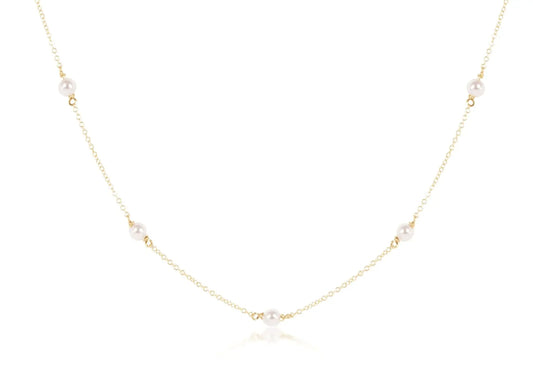 eNewton 4mm Pearl Simplicity Chain Choker Necklace | 17in