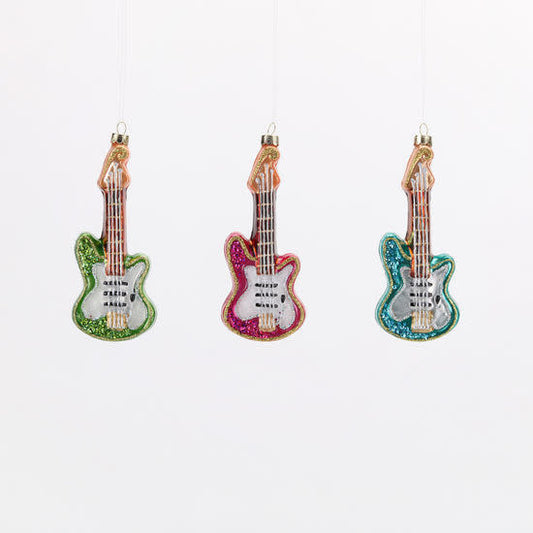 Electric Guitar Ornament | Glass 5.5in