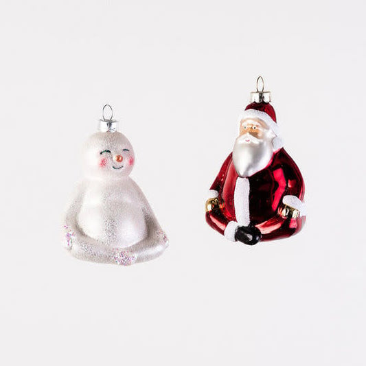 Meditation Santa Ornament 4"