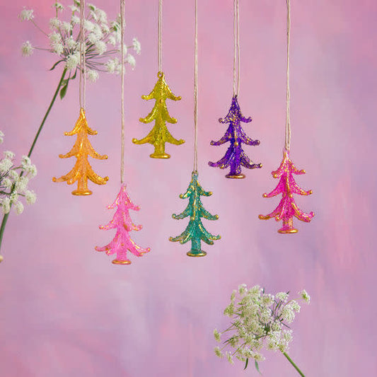 Stubbled Tree Ornament Assorted 4.5"
