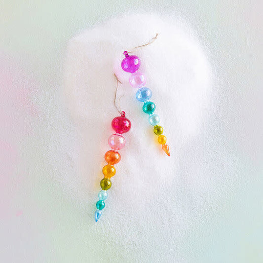 Rainbow Finial Ornament Assorted Glass 8.25"