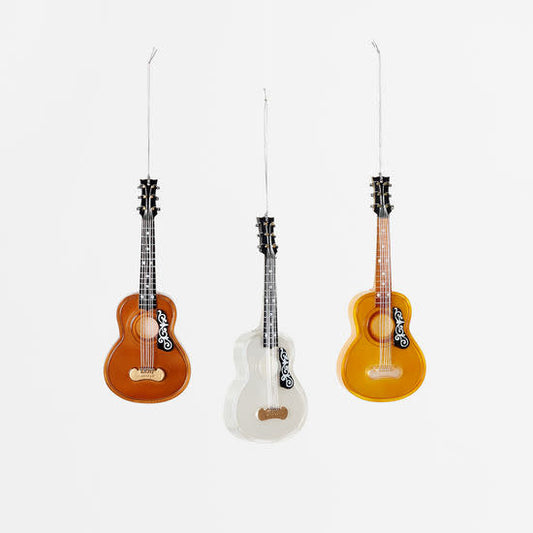 Wooden Guitar Ornament 7"
