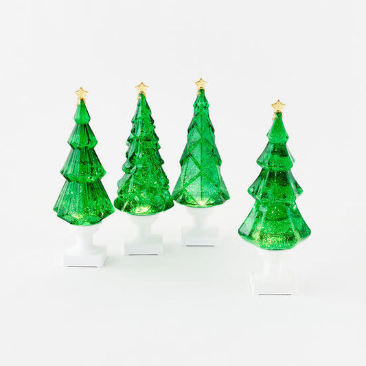 Lighted Swirl Tree Green 12" Assorted