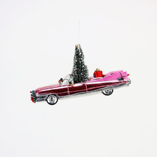 Pink Caddy Glass Ornament | 8.5in