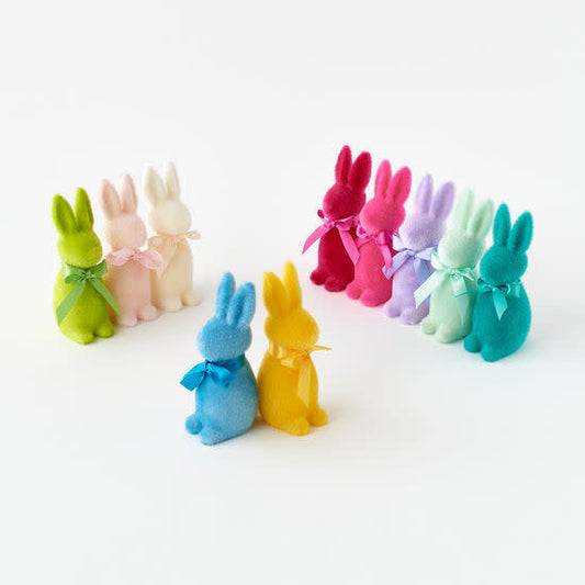 Small Flocked Color Bunny 6" Asst.