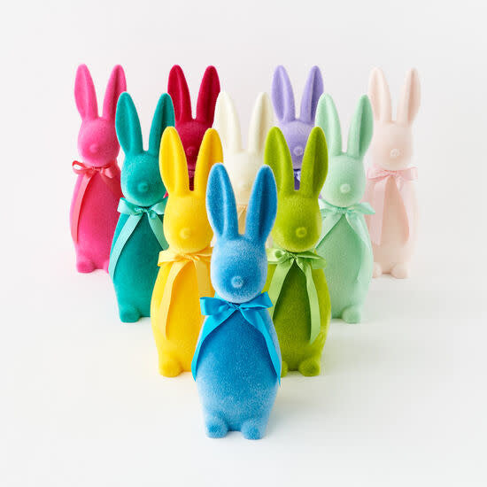Medium Flocked Bunny 16" Asst