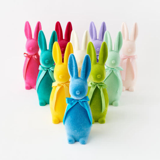 Medium Flocked Bunny 16" Asst