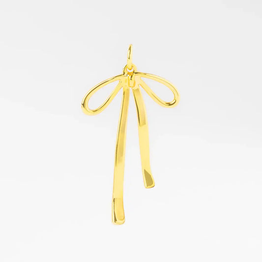 Elongated Bow Charm Pendant