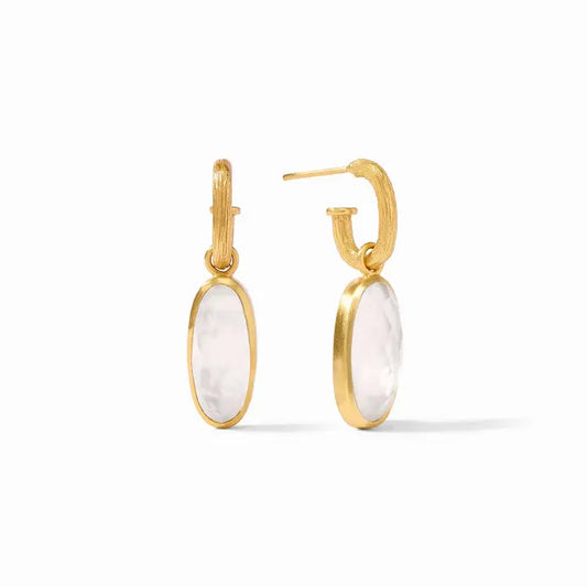 Ivy Hoop & Charm Earring | Iridescent Clear Crystal