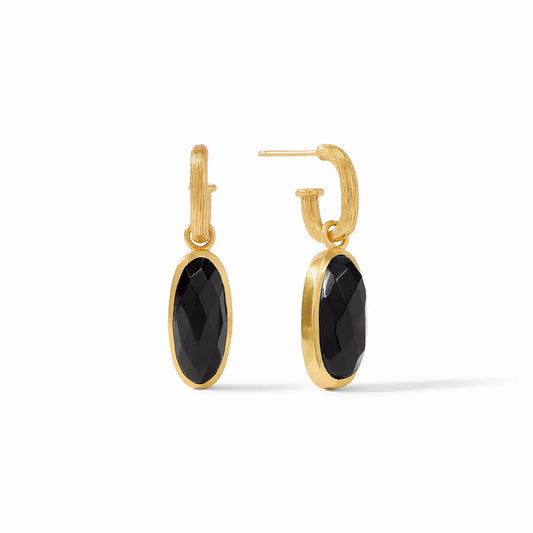Ivy Hoop & Charm Earring | Obsidian Black
